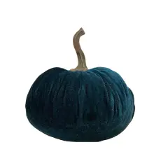 Flora Bunda&reg; 5" Velvet Decorative Pumpkin Peacock