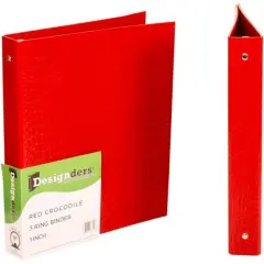 JAM Paper 1" Crocodile Texture 3-Ring Binders, 48ct. Red
