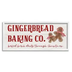 Stupell Industries Gingerbread Baking Co Holiday Framed Giclee Art White