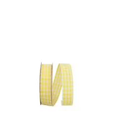 Reliant 7/8" x 25yd. Gingham Ribbon Lemon