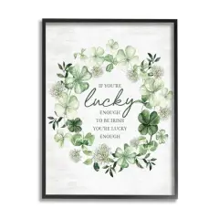 Stupell Industries Irish is Lucky Enough Wreath Framed Giclee Art Black