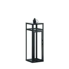 17" Black Dramatic Geometry Lantern