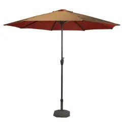 9ft. Brown & Rust Outdoor Patio Market Umbrella