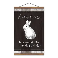 Easter Around The Corner 12" x 18" Teak Hanging Canvas