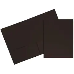JAM Paper Premium Matte 2-Pocket Folders, 100ct. Chocolate Brown
