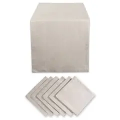 DII&reg; Solid Chambray Table Runner & Napkins Set Natural