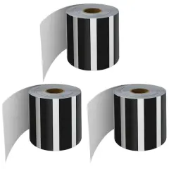 Carson Dellosa&reg; Black & White Vertical Stripes Rolled Straight Border, 195ft.