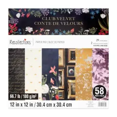 12" x 12" Club Velvet Paper Pad by Recollections&trade;, 58 Sheets
