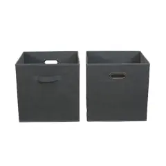 2 Pack Household Essentials 13" Fabric Storage Bins Cobblestone