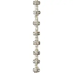 Silver Rhinestone Studded Rondel Beads, 7mm by Bead Landing&trade;