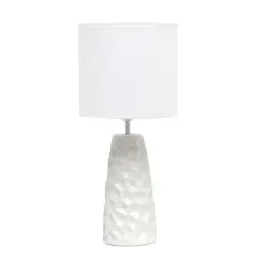 Simple Designs Sculpted Ceramic Table Lamp Off White