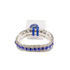 JAM Paper Fabulous Flower Bracelet Silver and Blue