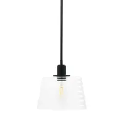 Hello Honey&reg; Robert Stevenson Lighting Rhodes Metal & Clear Ribbed Glass Ceiling Light Matte Black
