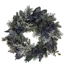 24" Frosted Blueberry Pine Wreath