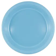 JAM Paper 10.25" Plastic Party Plates, 20ct. Caribbean Light Blue