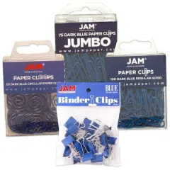 JAM Paper Office Clips Assortment Pack Blue