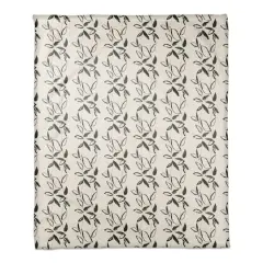 Black Leaf Stripes 50" x 60" Coral Fleece Blanket