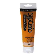 Daler-Rowney&reg; Graduate Acrylic Paint, 120mL 690 Yellow Ochre