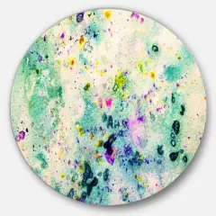 Designart - Color Splatter' Abstract Circle Metal Wall Art