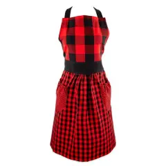 DII&reg; Gingham Print Apron Red and Black