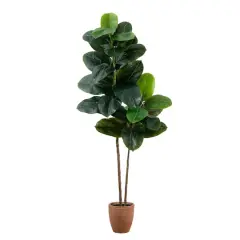 6ft. Rubber Tree in Decorative Planter with Real Touch Leaves