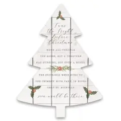 Twas the Night Before Christmas Tree Shaped Pallet Wood Wall Art