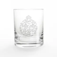 Holly Jolly Christmas Script 11oz. Whiskey Glass