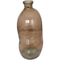 29" Brown Spanish Bottle Glass Vase