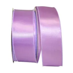 JAM Paper 2.5" x 50yd. Wired Satin Ribbon Lavender