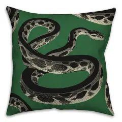 Emerald Green Snake 18" x 18" Spun Poly Pillow