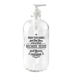Wash Your Hands Glass Soap Dispenser