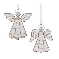 5" Metal Framed Angel Ornament Set