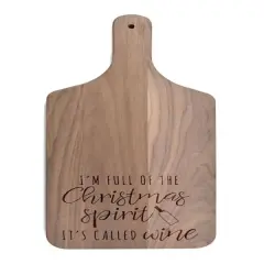 17" Christmas Spirit Wine Walnut Paddle Cutting Board
