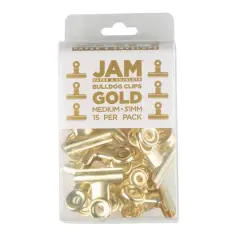 JAM Paper 31mm Metal Bulldog Clips, 15ct. Gold