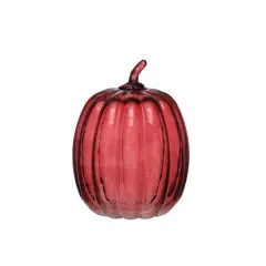 8" Glass Pumpkin by Ashland&reg; Burgundy