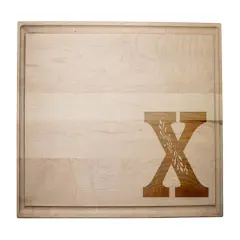 17" Floral Monogram Maple Cutting Board Floral Monogram X