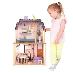KidKraft Bella View Wooden Dollhouse with Rooftop Deck & 31 Accessories