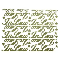 JAM Paper In Law Gold Script Floral Adhesive