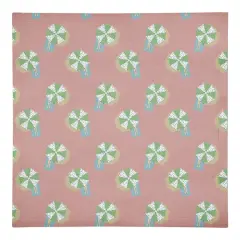 Umbrella Print Cotton Twill Napkin Green and Pink