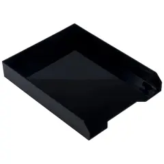 JAM Paper Stackable Desktop Paper Tray, 2ct. Black