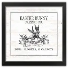 Easter Bunny Carrot Farm 5 16" x 20" Black Framed Print Under Plexiglass