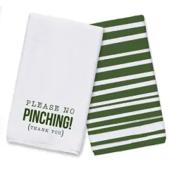 Please No Pinching Stripes 2 Tea Towel Set of 2