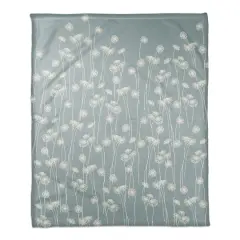 Blue & White Floral Fall Fleece Blanket