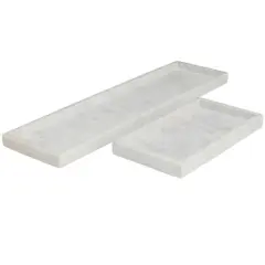 CosmoLiving by Cosmopolitan White Marble Slim Tray Set