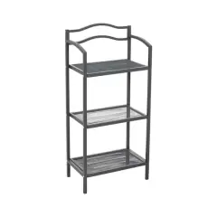 Household Essentials 3-Tier Metal Bathroom Storage Shelf Gray