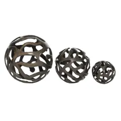 Brass Aluminum Contemporary Decorative Orbs Set