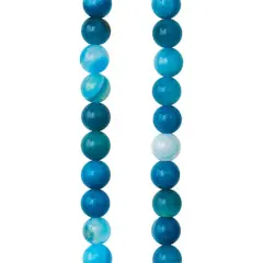 Blue Striped Agate Round Beads, 6mm by Bead Landing&trade;