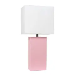 Lalia Home Lexington 21" Leather Home D&eacute;cor Table Lamp Pink