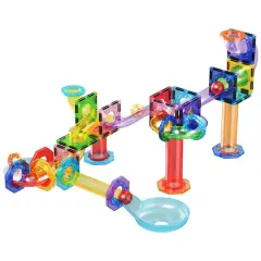 PicassoTiles&reg; 60 Piece Marble Run Building Block Connecting Set