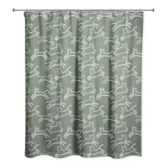 Kitty Shower Curtain Sage